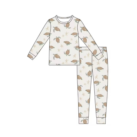 Bamboo Two Piece Toddler Pajama Set - Sea Turtle