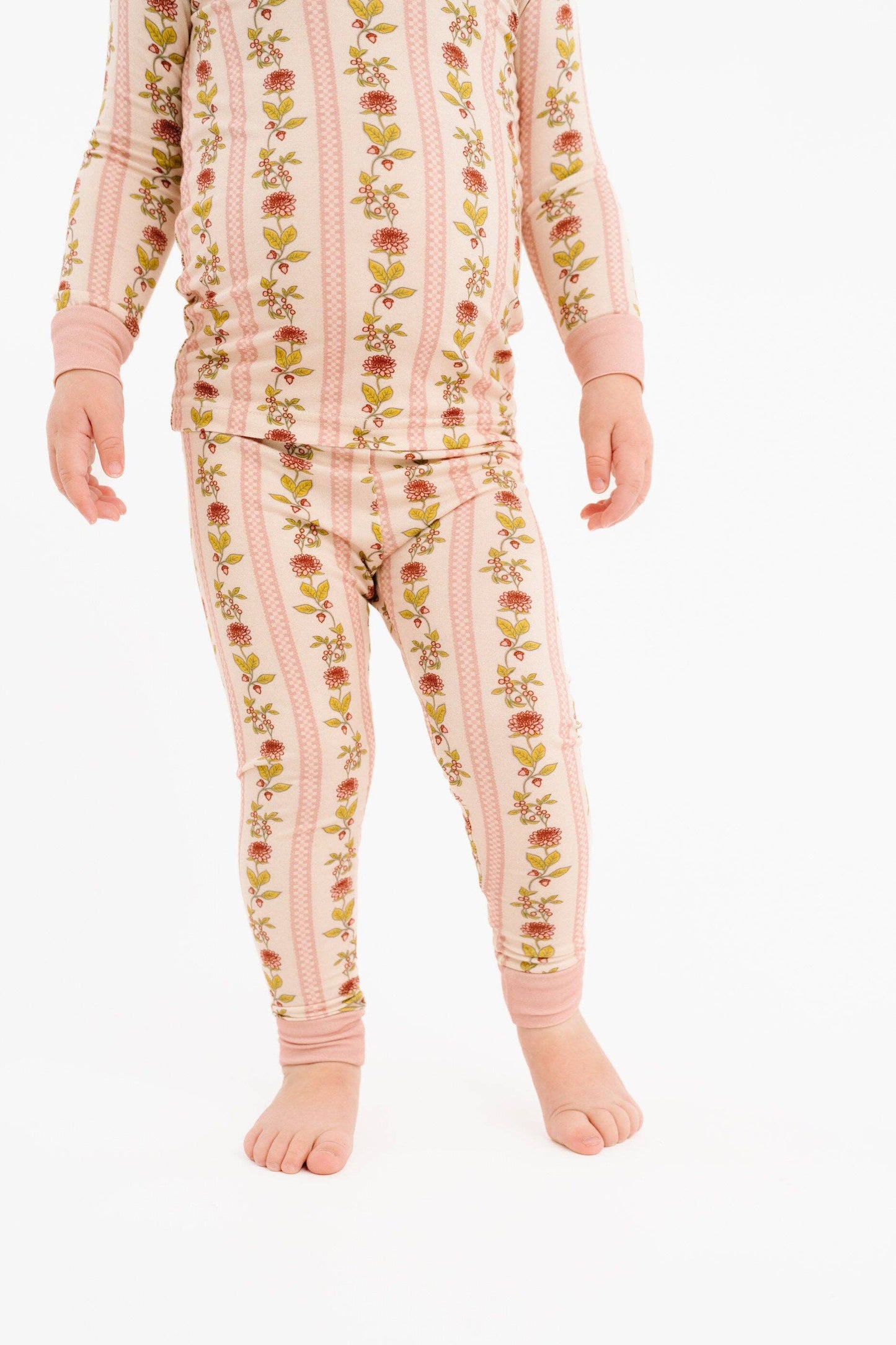 Vintage Floral Stripe Bamboo Set