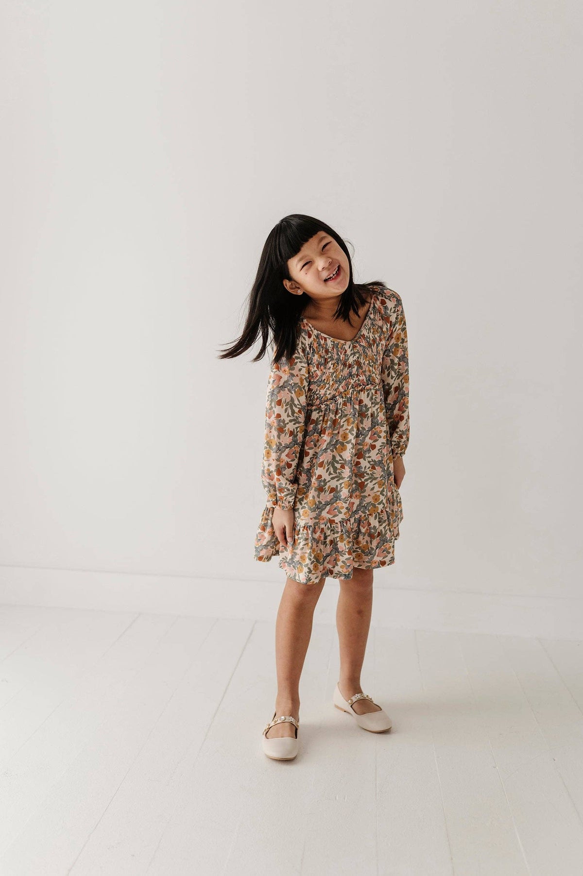 Avery & Alexander Mitered Smocked Front Babydoll Dress