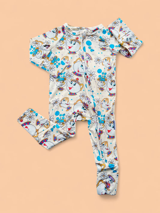 Tea pot bamboo zippy convertible romper