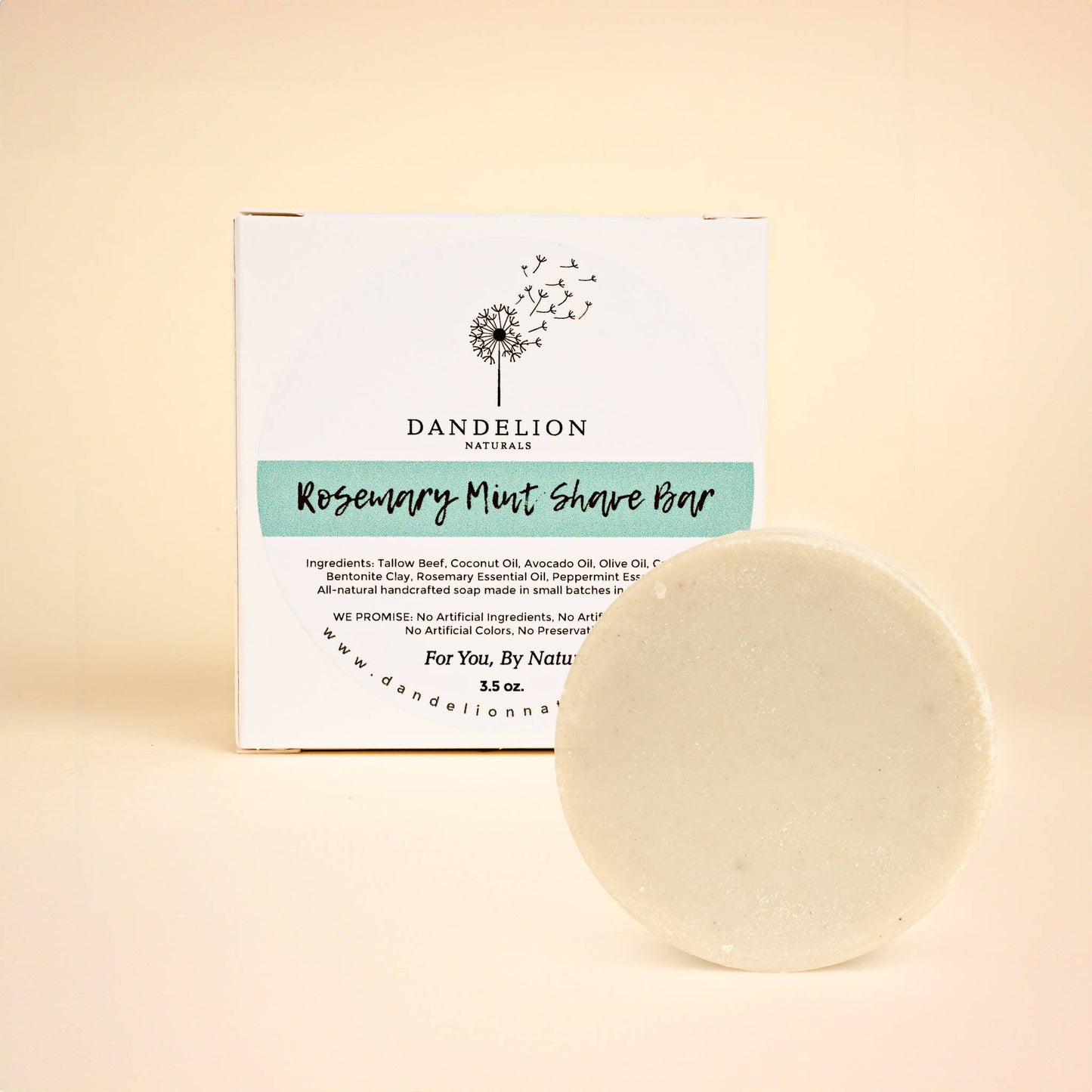Shave Soap | Shave Puck | Rosemary + Mint | Tallow Shave Bar