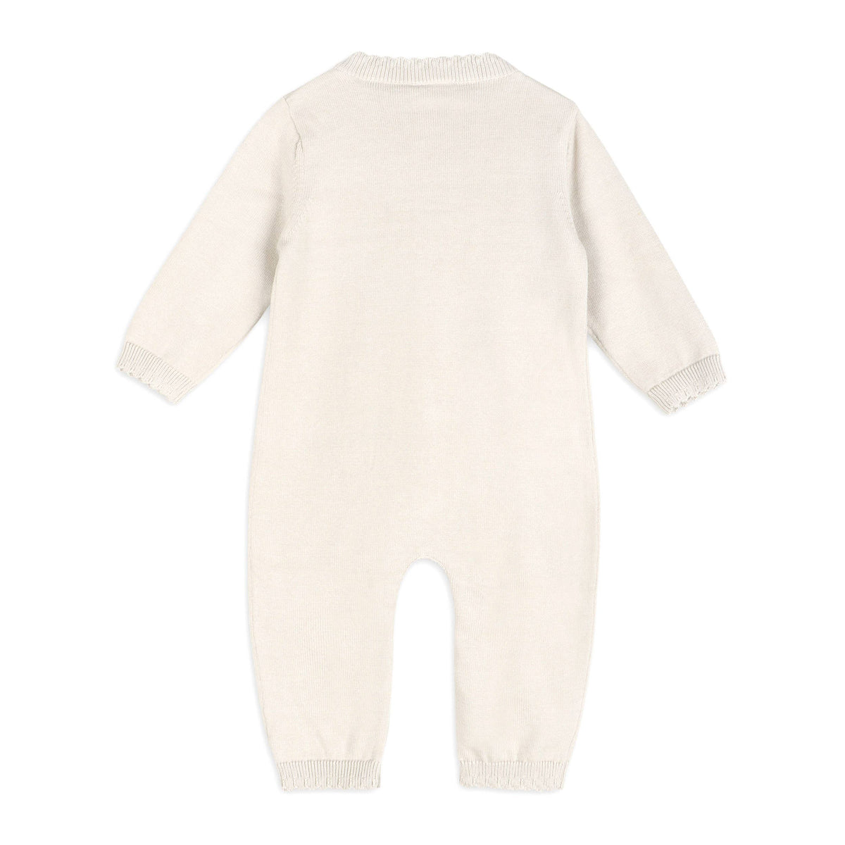 Evie Bow Pointelle Knit Baby Jumpsuit (Organic Cotton)