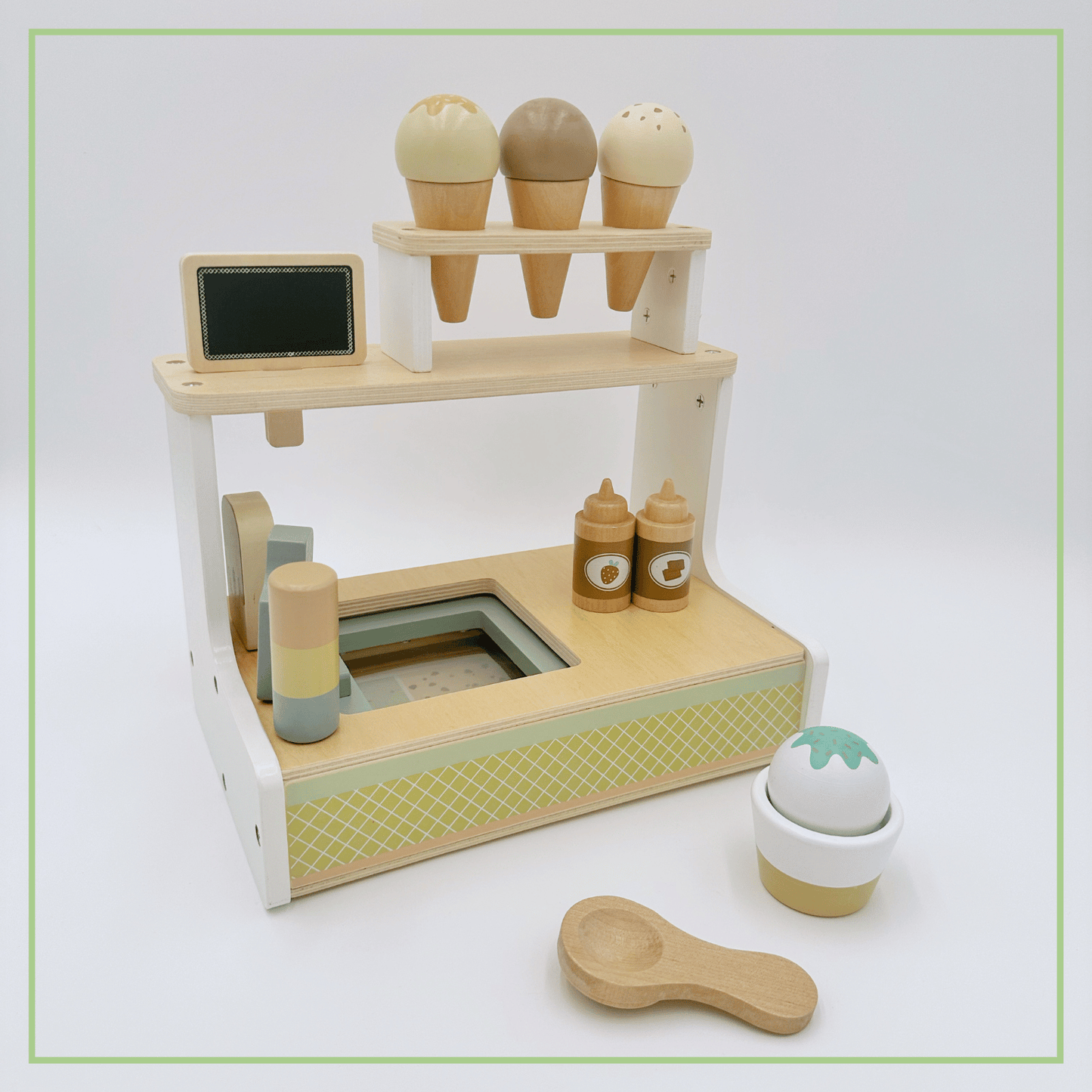 Wooden Ice Cream Shop Pretend Play Set – Montessori Toy 3+