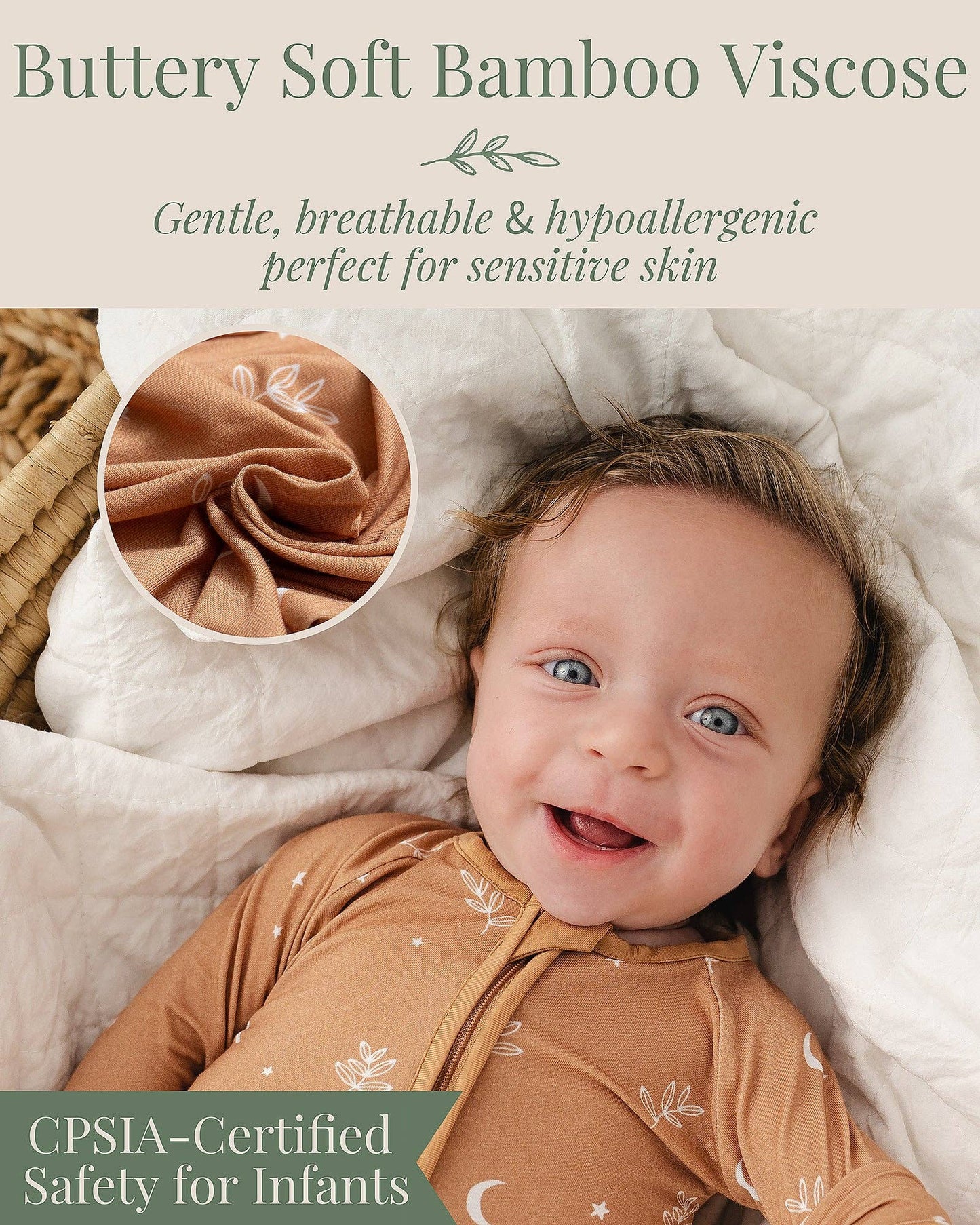 Miaoberry Boho Moon Leaves Baby Bamboo Convertible Sleeper