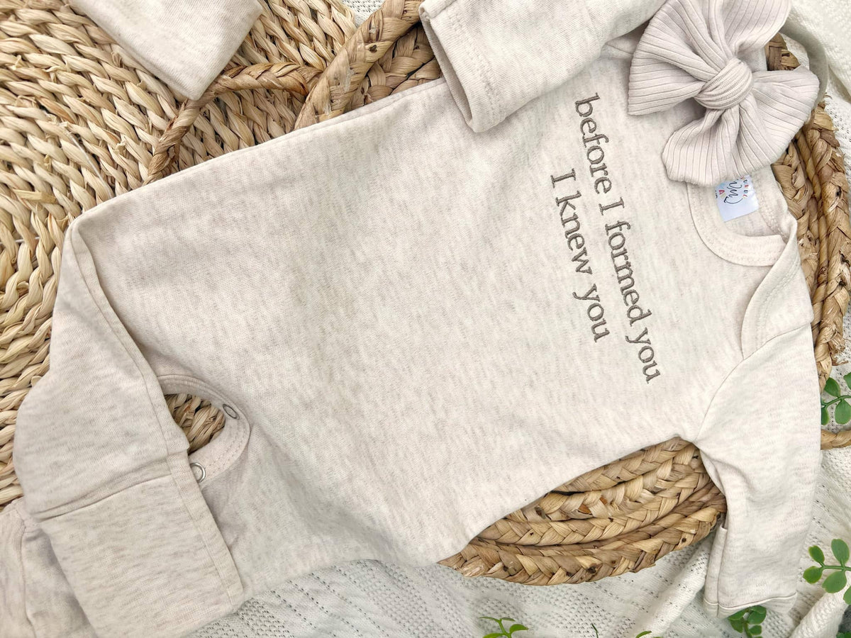 Baby Romper | Before I Formed You, I Knew You print