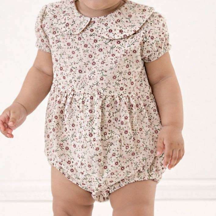 Allie Floral Romper with Bow