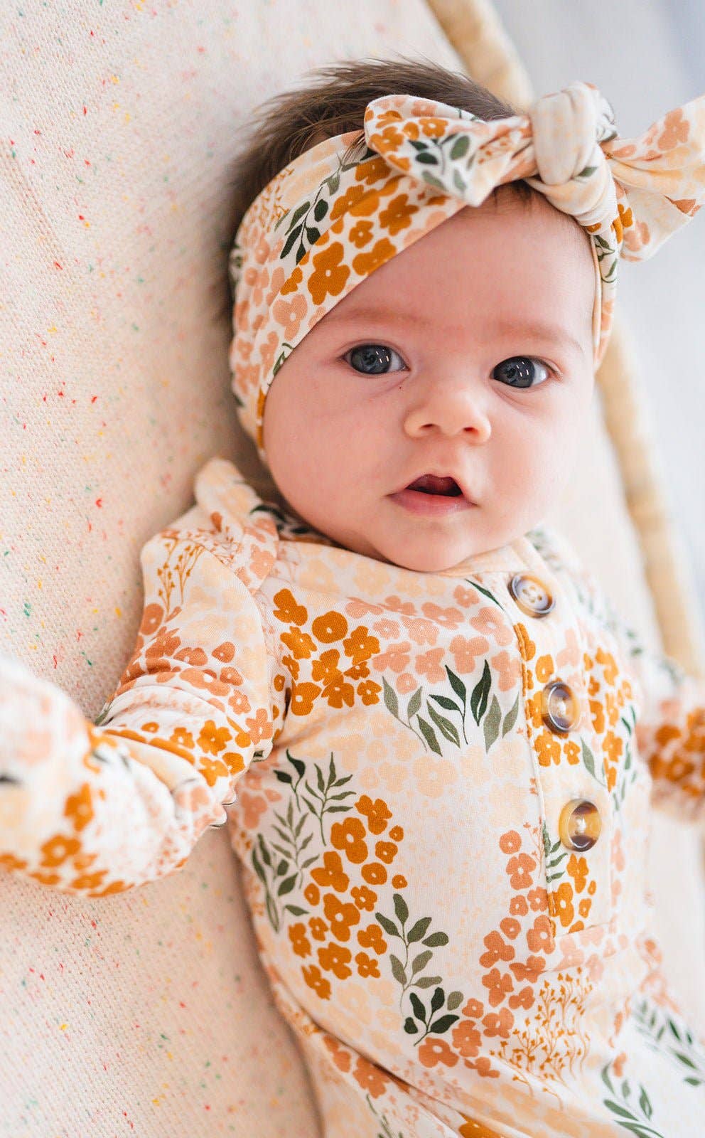 Knotted Baby Gown - Spring Bloom