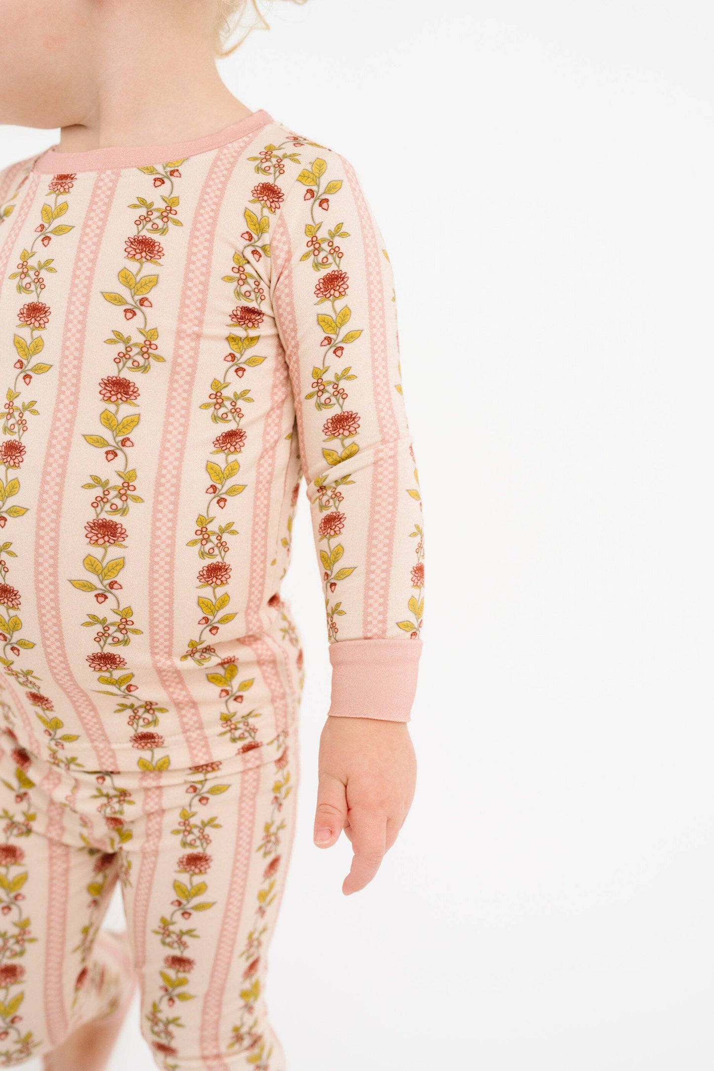 Vintage Floral Stripe Bamboo Set
