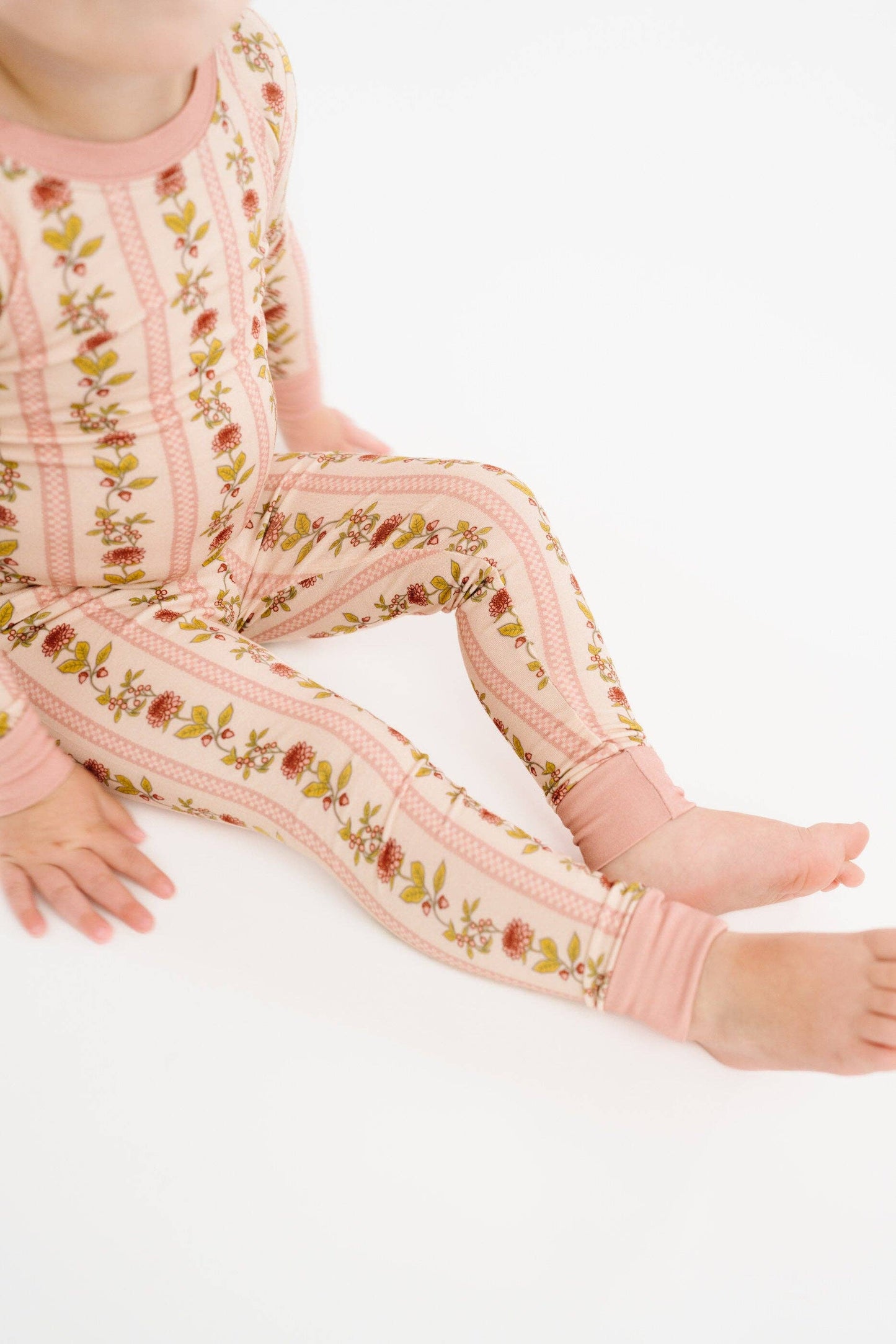Vintage Floral Stripe Bamboo Set