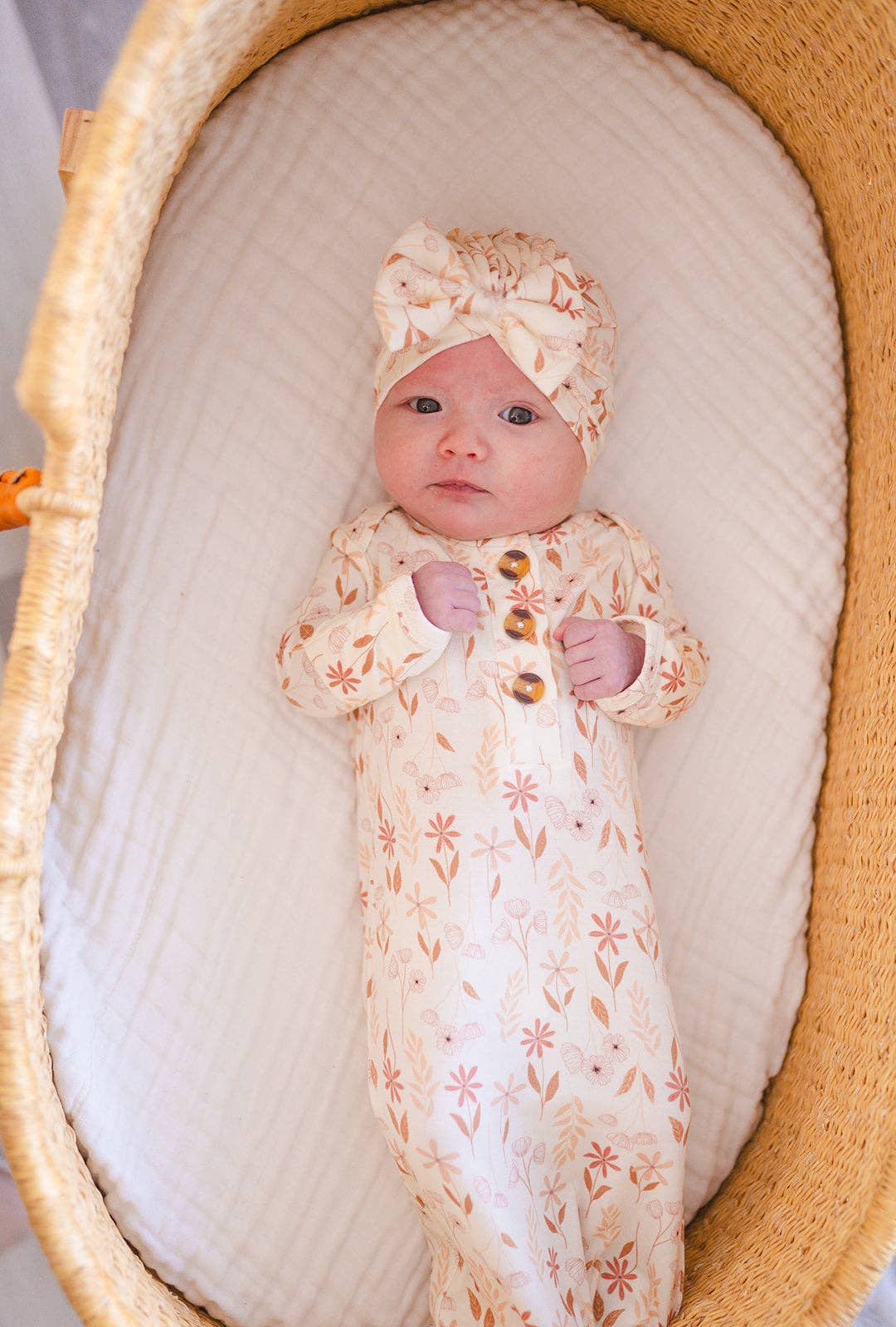 Knotted Baby Gown -  Wildflower