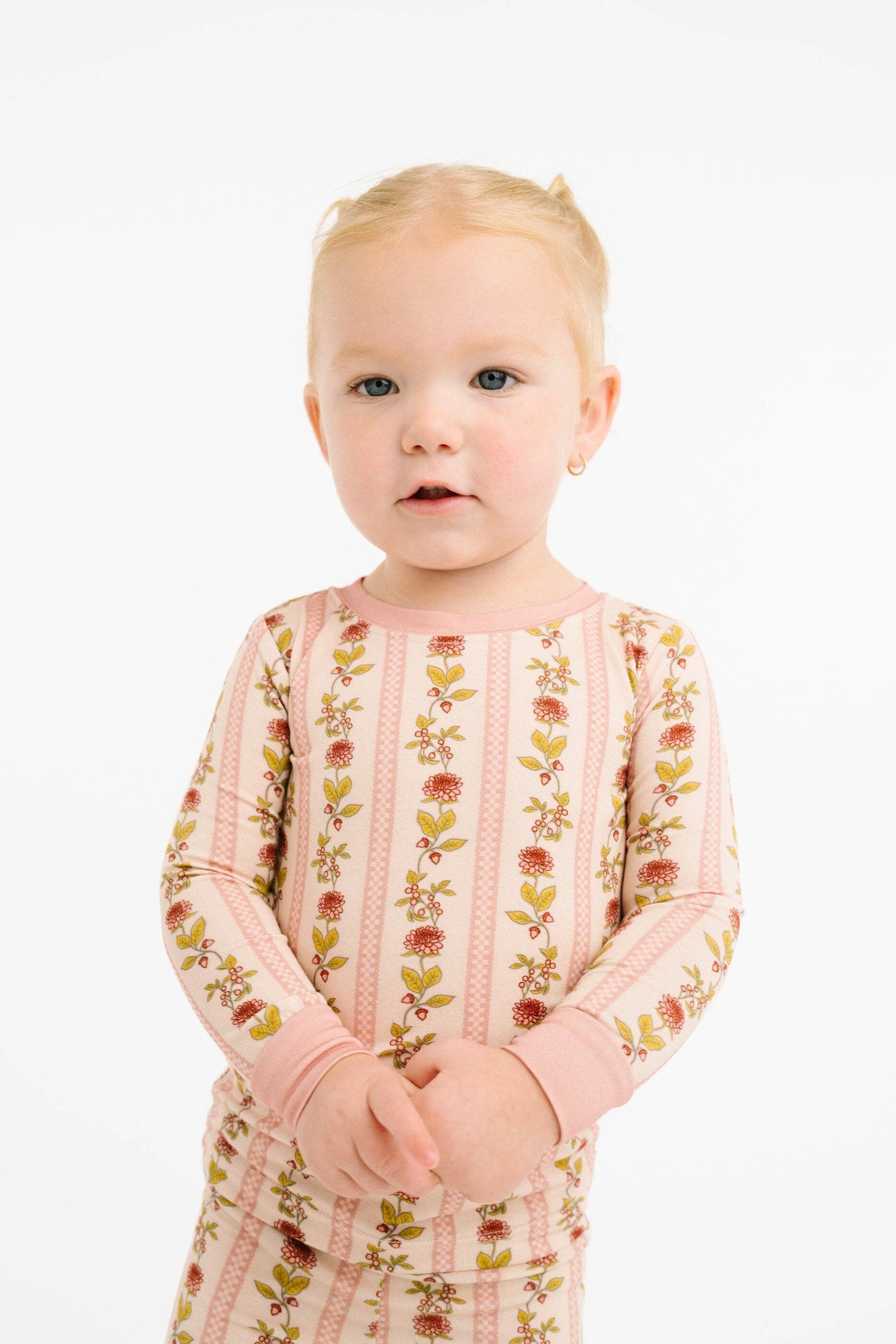 Vintage Floral Stripe Bamboo Set