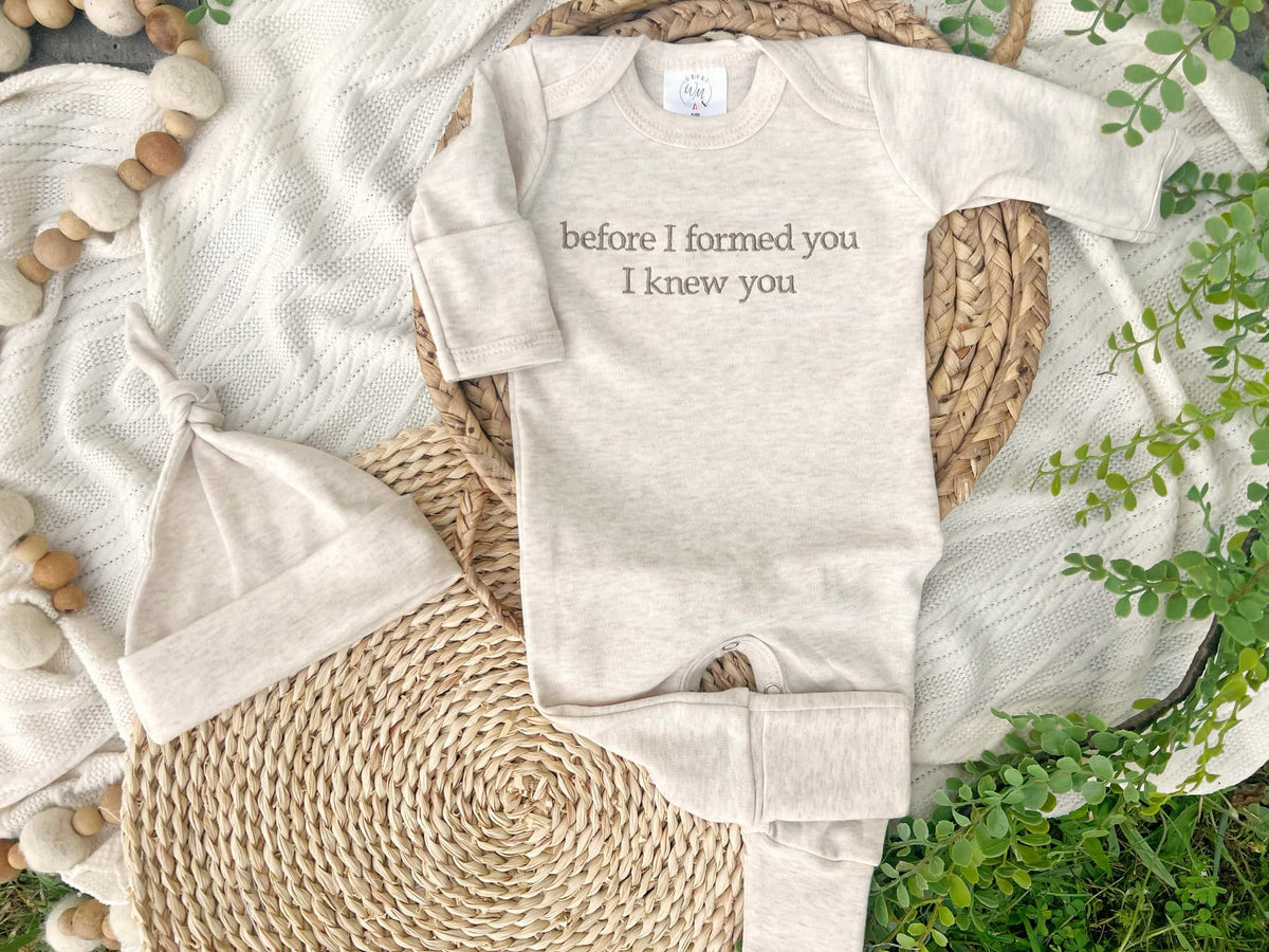 Baby Romper | Before I Formed You, I Knew You print