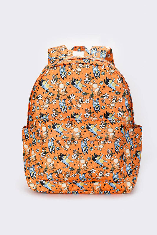 Girls BLUEY Character Flower Printed Canvas Backpack