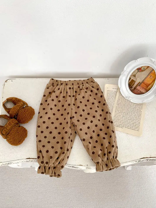 Corduroy Lined Polka Dot Pants